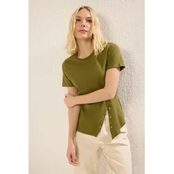 Trendyol Milla Ženska majica TWOSS25TS00029, Kaki