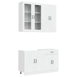 vidaXL Set omar s predalom 4 pcs Visoki sijaj bela Inženirski les