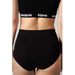 POMIRISHI BAMBOO UNDERWEAR Ženske duboke slip gaćice, Crne