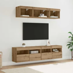 TV zidne jedinice s LED-om Zidne 5 pcs Umjetnički hrast
