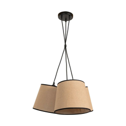 Duolla - Luster na sajli ROSSA 3xE27/15W/230V, prečnik 45 cm, braon/crna