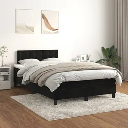 shumee Box spring postelja z vzmetnico črna 120x200 cm žamet