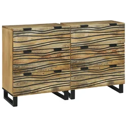 Set komoda 2 pcs Prirodna 120 x 33,5 x 75 cm Čvrsto drvo manga