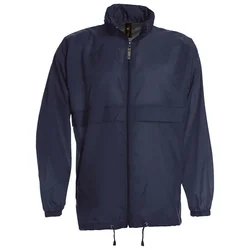 VJETROVKA S KAPULJAČOM ZIP UNISEX B&C SIROCCO TAMNO PLAVA 3XL