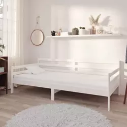 Dnevni ležaj od masivne borovine bijeli 90 x 200 cm