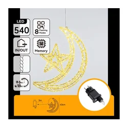 Aigostar - LED spoljašnja božićna dekoracija 540xLED/6W/230V IP44 topla bela 45cm