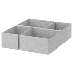 KOMPLEMENT Set kutija, 4 kom., svetlosiva, 40x54 cm