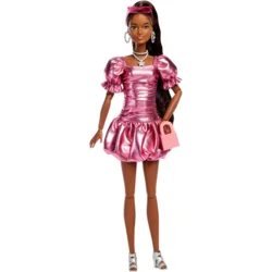 Barbie Modna lutka #6 v koralni kovinski obleki v slogu Deluxe - 1 k.