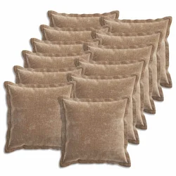 vidaXL Prevleka za blazino 12 kos HOUTEN Rjava 45 x 45 cm