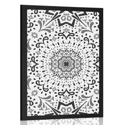 Plakat edinstveni etno vzorec v črnobeli varianti - 30x45 white