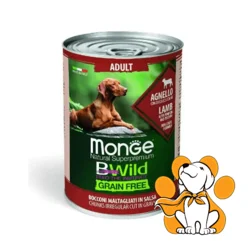 Monge Bwild Grain Free Lamb 400g, Vlažna Vlažna Konzervira Hrana sa Jagnjetinom