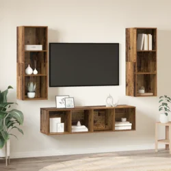 Set TV komoda Zidne 3 pcs Staro drvo Konstruirano drvo