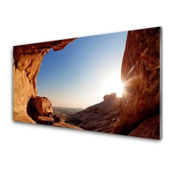 tulup.si Steklena slika Sun rock landscape 125x50 cm 4 obešalnika