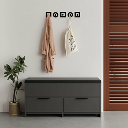 HANAH HOME Cipelarnik Cove Shoe Bench Anthracite