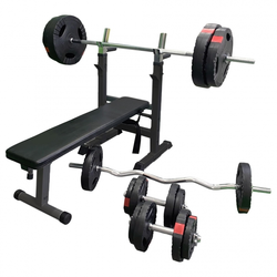 Gorilla Sports Klupa za benč sa setom tegova Gripper 100 kg ( 101206-00019-0048 )
