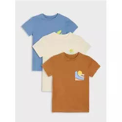 Sinsay - Pamučne majice sa letnjim printom 3 pack - krem