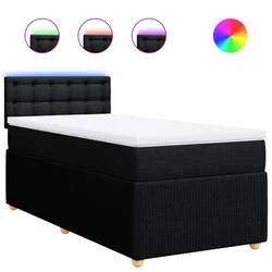 Vidaxl Box spring postelja z vzmetnico črna 90x200 cm blago