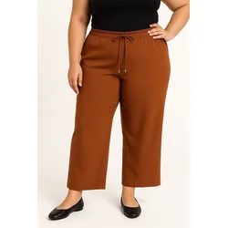 Plus size hlače, kamelje