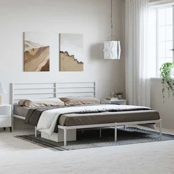 Metalni okvir za krevet s uzglavljem bijeli 193x203 cm
