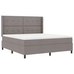 Vidaxl LED Box Spring Postelja z vzglavjem Taupe 180 x 200 cm blago