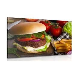 Slika hamburger s pomfritom - 30x20