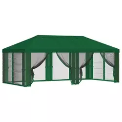 Pokrov za gazebo s bočnim zidovima 6 x 3 m Zelena Poliester 190