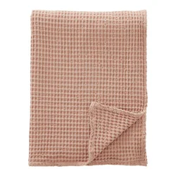 Prašno rožnata bombažna odeja 150x200 cm Jaipur Chunky Waffle – Pineapple Elephant