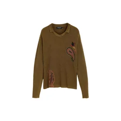 Desigual Pulover gorčica/oliva/rdeča/črna