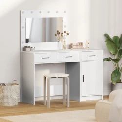 Toaletni stol s ladicama 2 pcs Bijelo Konstruirano drvo