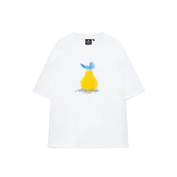 Pull&Bear Majica YELLOW LEMON modra / rumena / bela