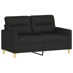 2-dijelni set sofa s jastucima crni od tkanine