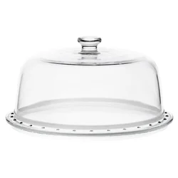 Cake stand with dome-shaped lid, 31 cm, glass - Borgonovo