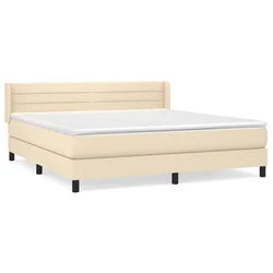 vidaXL vidaXL Box spring postelja z vzmetnico krem 160x200 cm blago, (20896158)