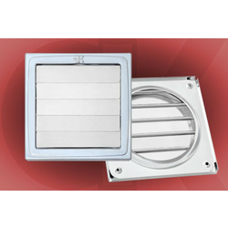 Gravitaciona ventilaciona rešetka 150x150/ fi 100mm bela plastificirana-hv lim ( 8664 )