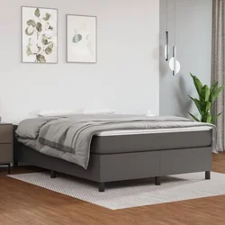Okvir za krevet s oprugom sivi 140x190 cm od umjetne kože