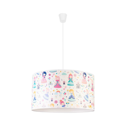 Duolla - Dečiji luster na sajli PRINT M 1xE27/40W/230V, prečnik 35 cm, sa motivom princeza