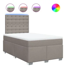 Vidaxl Box spring postelja z vzmetnico taupe 120x190 cm blago