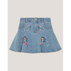 Monsoon Children Suknja za devojčice Denim Godet, Mini, Plava