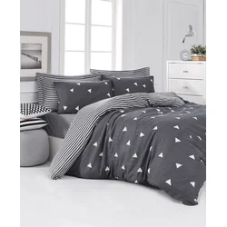 Aberto Design Komplet posteljina Üçgen, 200x220 cm, Siva-Bela