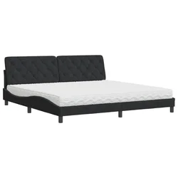 Vidaxl Postelja z vzmetnico črna 200x200 cm žamet
