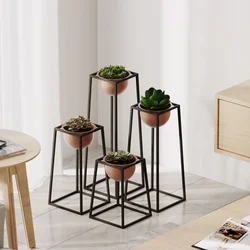 Aberto Design Set dekorativnih saksija GED-018-B, 17x30 cm, Crno-terakota