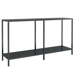 Konzolni stol crni 140 x 35 x 75,5 cm od kaljenog stakla