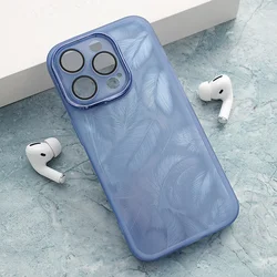 Maska za iPhone 15 Pro Glitter Feather plava