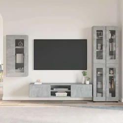 Set TV komoda FLORIN 3 pcs Betonski sivi Konstruirano drvo