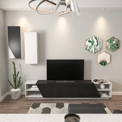 Hanah home TV Komoda Zebra Crno-Bela