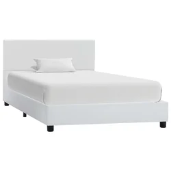Vidaxl Posteljni okvir belo umetno usnje 100x200 cm