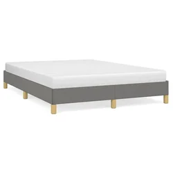 Vidaxl Posteljni okvir brez vzmetnice temno siv 140x190 cm blago