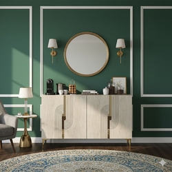 HANAH HOME Konzola Meyra 120 White Travertine Gold