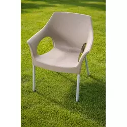 Sanja Ippi Plastična stolica sa aluminijumskim nogarima Stella, Svetlo Moka