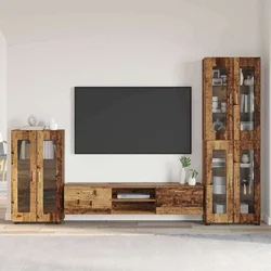 Set TV komoda FLORIN 3 pcs Staro drvo Konstruirano drvo